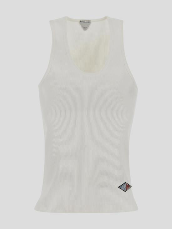 25SS 보테가베네타 민소매 티셔츠 799592 V3Z609071 Chalk bianco