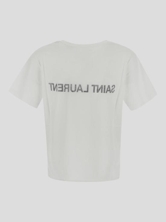 25SS 생로랑 반팔 티셔츠 665234 Y37AW9744 Naturelnoir - SAINT LAURENT