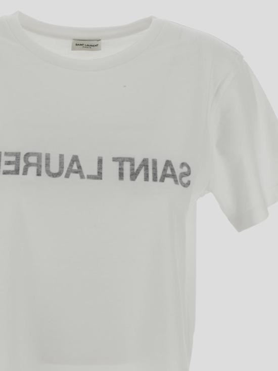 25SS 생로랑 반팔 티셔츠 665234 Y37AW9744 Naturelnoir - SAINT LAURENT