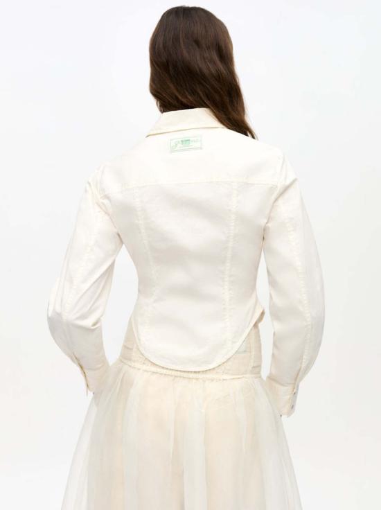  가니 셔츠 코튼 코르셋 셔츠 에그렛 - GANNI