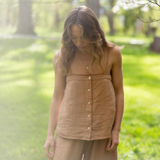  Loam 민소매 티셔츠 롬 서렌더 라운지 카미 시에나