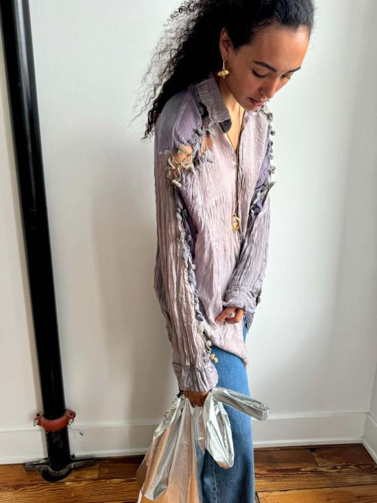  Luna Del Pinal 블라우스 루나 델 피날 오렌지 필 크로셰 이브닝 셔츠 시민 트와일라잇 - OTHER BRANDS