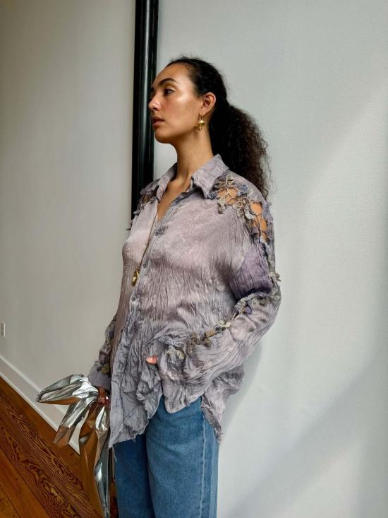  Luna Del Pinal 블라우스 루나 델 피날 오렌지 필 크로셰 이브닝 셔츠 시민 트와일라잇 - OTHER BRANDS