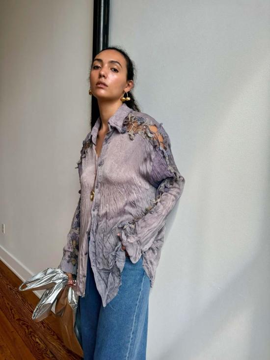  Luna Del Pinal 블라우스 루나 델 피날 오렌지 필 크로셰 이브닝 셔츠 시민 트와일라잇 - OTHER BRANDS