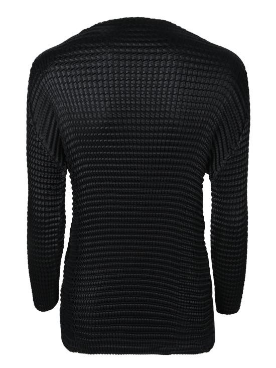 25FW 이세이 미야케 긴팔 티셔츠 IM48FJ105 15 Black - ISSEY MIYAKE