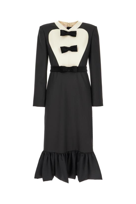 25SS 발렌티노 가라바니 미디 원피스 6B0VADH08VB AUY NERO SOFT BEIGE