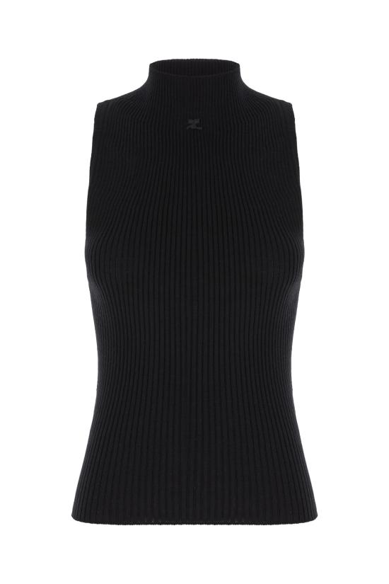 25SS 쿠레쥬 민소매 티셔츠 125MTO384FI0049 9999 BLACK