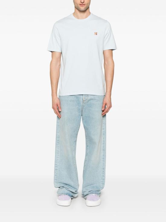  메종키츠네 폭스 헤드 패치 레귤러 티셔츠 LM00104KJ00080072 CIRRUS BLUE DOM - MAISON KITSUNE