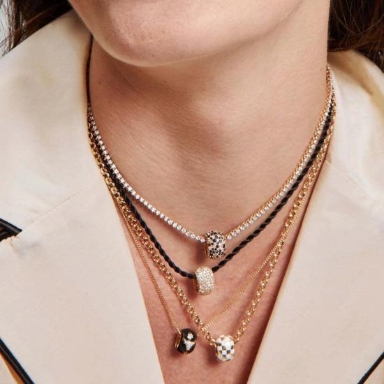  Adina Reyter 반지 아디나 레이터 화이트 세라믹 체커보드 빅 비즈 - ADINA REYTER