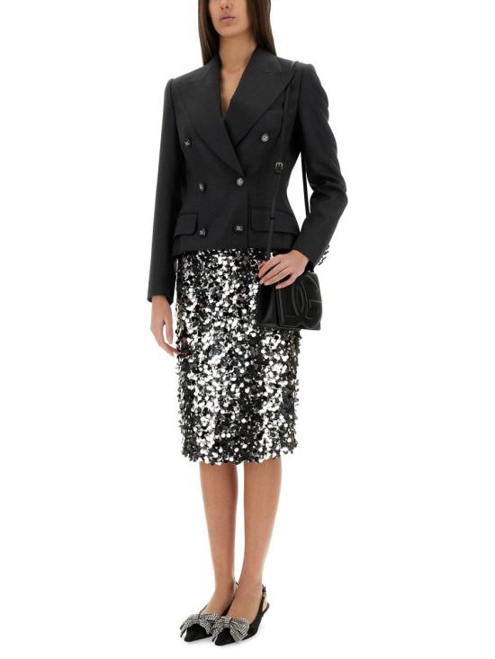 25SS 돌체앤가바나 미디 스커트 F4C1LT FLSJ8S0998 SILVER - DOLCE & GABBANA