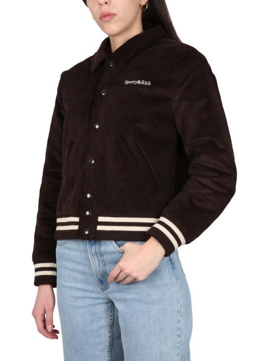  스포티앤리치 봄버 자켓 JA761CH CHOCOLATE CREAM BROWN - SPORTY & RICH