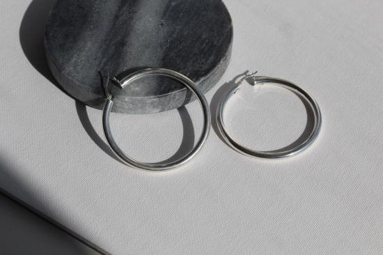  바비 카 이어링 Bobbie Carr 스털링 실버 후프 - BOBBIE CARR