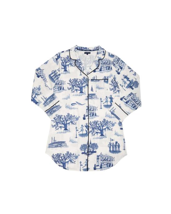  케이티 키메 라운지 웨어 뉴올리언스 투일 슬립 셔츠 네이비