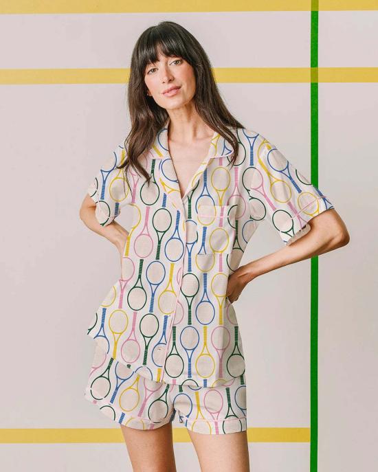  케이티 키메 라운지 웨어 Katie Kime 테니스 타임 파자마 반바지 세트 - KATIE KIME