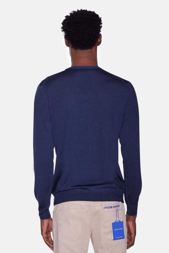  필리포 드 로렌티스 스웨터 필리포 드 라우렌티스 라이트웨이트 메리노 V넥 미드나잇 - FILIPPO DE LAURENTIIS