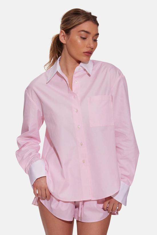  블루&크림 라운지 웨어 릴리 팝린 세트 핑크 - BLUE&CREAM