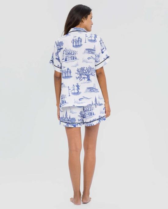  케이티 키메 라운지 웨어 뉴올리언스 투일 파자마 반바지 세트 네이비 - KATIE KIME