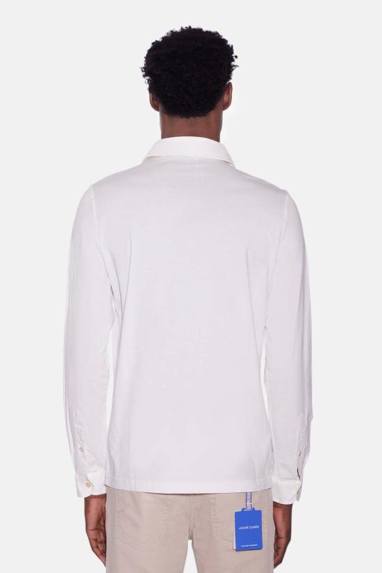  필리포 드 로렌티스 폴로 티셔츠 필리포 드 라우렌티스 코튼 롱슬리브 폴로 오프 화이트 - FILIPPO DE LAURENTIIS