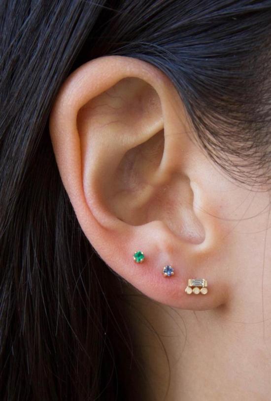  제니 권 디자인스 목걸이/팬던트 제니 권 디자인 에메랄드 프린세스 컷 스터드 싱글 - JENNIE KWON DESIGNS