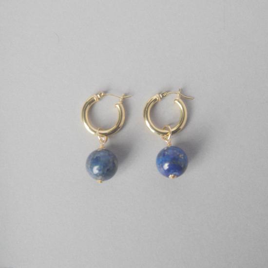  바비 카 이어링 라피스 비즈 허기