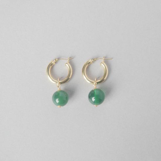  바비 카 이어링 아게이트 비즈 허기