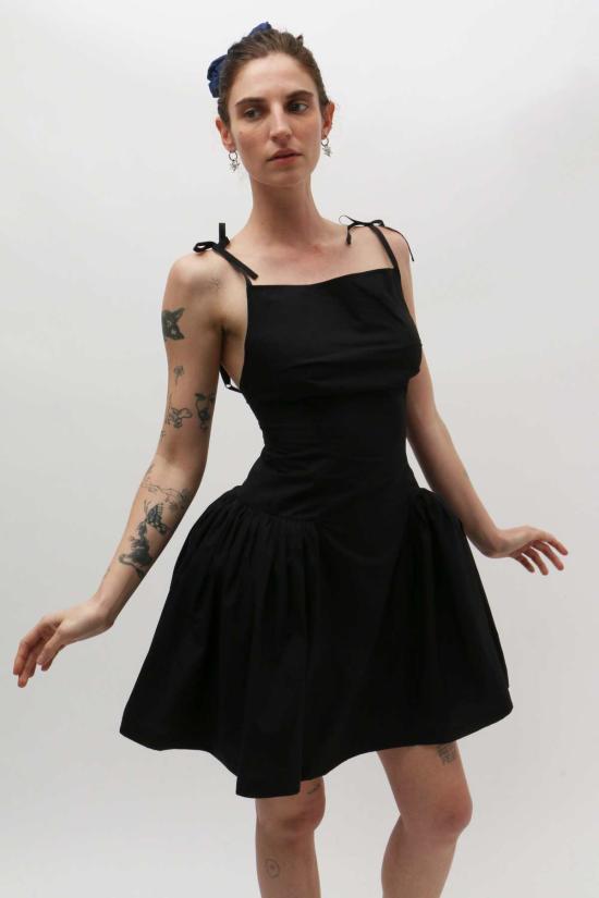  Yuhan Wang 숏 원피스 유한왕 보우 타이 후프 드레스 - YUHAN WANG