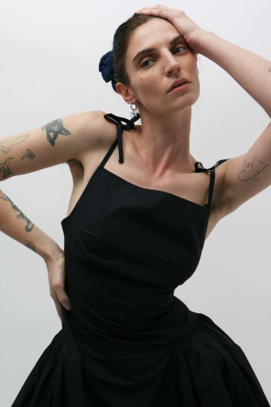  Yuhan Wang 숏 원피스 유한왕 보우 타이 후프 드레스 - YUHAN WANG