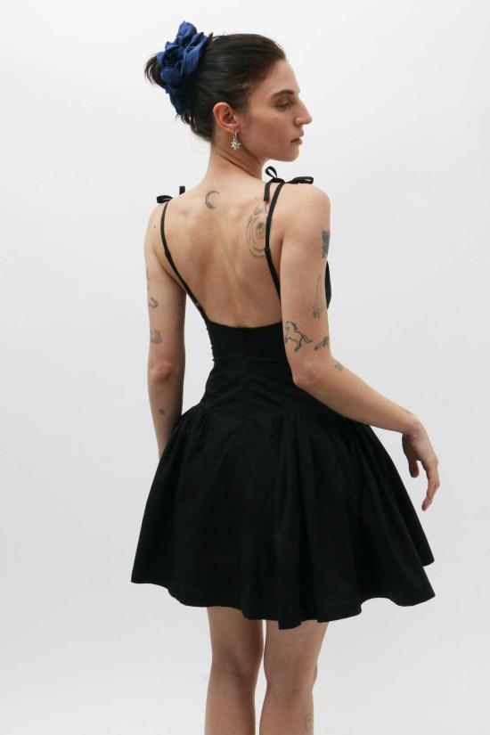  Yuhan Wang 숏 원피스 유한왕 보우 타이 후프 드레스 - YUHAN WANG