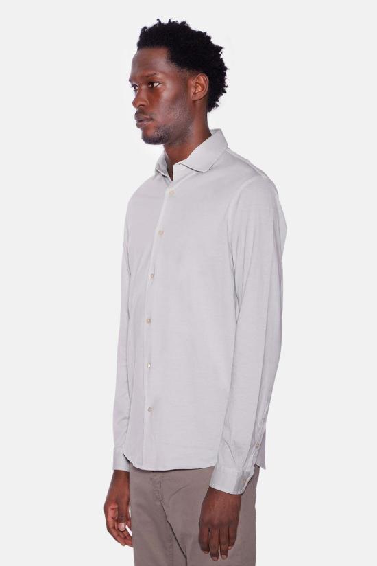  필리포 드 로렌티스 긴팔 셔츠 필리포 드 라우렌티스 소프트 코튼 저지  펄 그레이 - FILIPPO DE LAURENTIIS