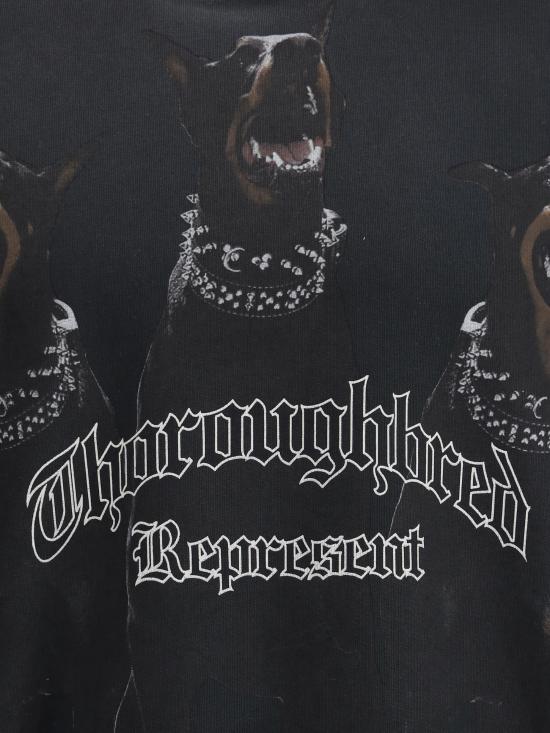 26SS 리프레젠트 후드 티셔츠 MLM41134 VINTAGEBLA BLACK - REPRESENT