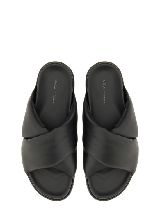 25SS 릭 오웬스 뮬/슬리퍼 RU01E5800 LLP09 Black - RICK OWENS