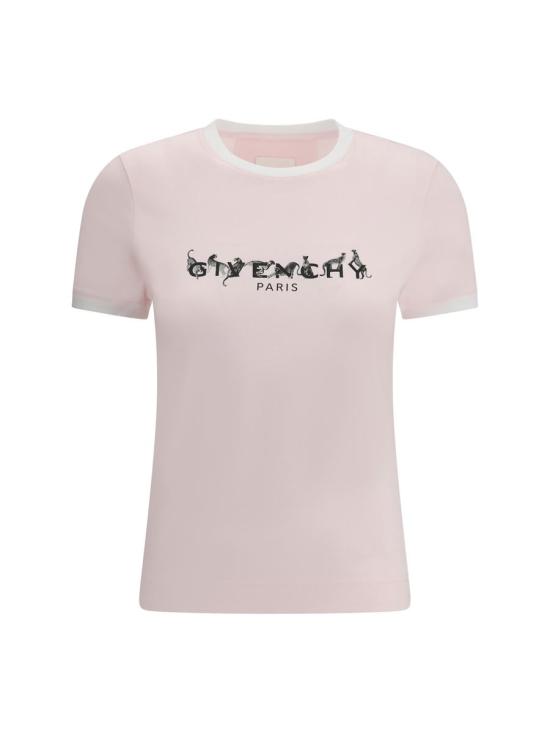 25SS 지방시 반팔 티셔츠 BW70BFP704 978 PALE PINK WHITE