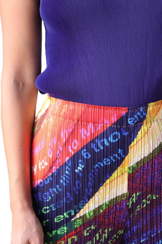  이세이 미야케 스트레이트 팬츠 플리츠 플리즈  보이저 팬츠 선셋 오렌지 - ISSEY MIYAKE