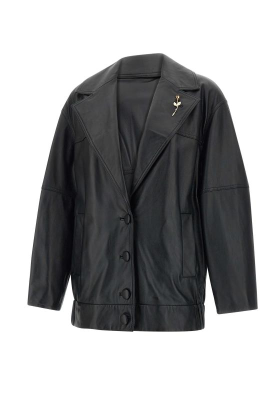 25SS EMILY RATAJKOWSKI X MARELLA 가죽 자켓 2513441028200 001 Black