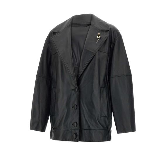 25SS EMILY RATAJKOWSKI X MARELLA 가죽 자켓 2513441028200 001 Black - OTHER BRANDS