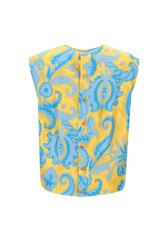 25SS 에트로 민소매 티셔츠 WRJA0086 99SA1G6X0841 Yellow - ETRO