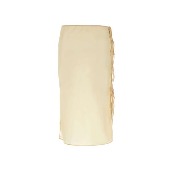 25SS 로우클래식 미디 스커트 LW251SK07BK 0269 Beige - LOW CLASSIC