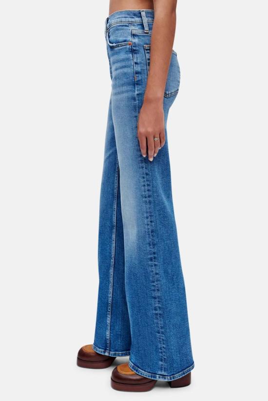  리던 데님 팬츠 Re/Done 70년대 울트라 하이라이즈 와이드 레그 인디고 스톰 - RE/DONE