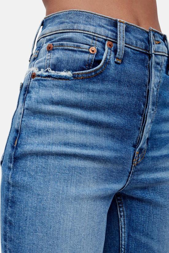  리던 데님 팬츠 Re/Done 70년대 울트라 하이라이즈 와이드 레그 인디고 스톰 - RE/DONE