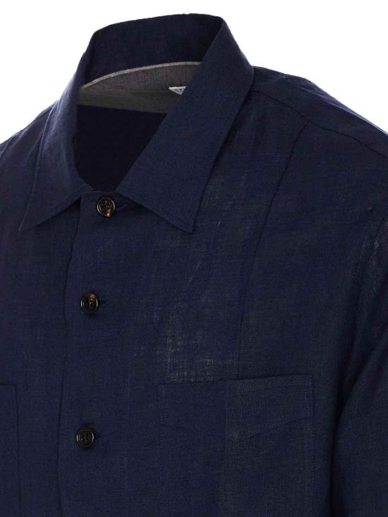  브루넬로 쿠치넬리 긴팔 셔츠 MM6950648C019 Blue - BRUNELLO CUCINELLI