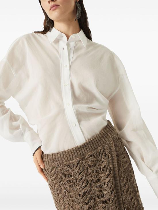 25SS 브루넬로 쿠치넬리 블라우스 MH760NL446 C100 - BRUNELLO CUCINELLI