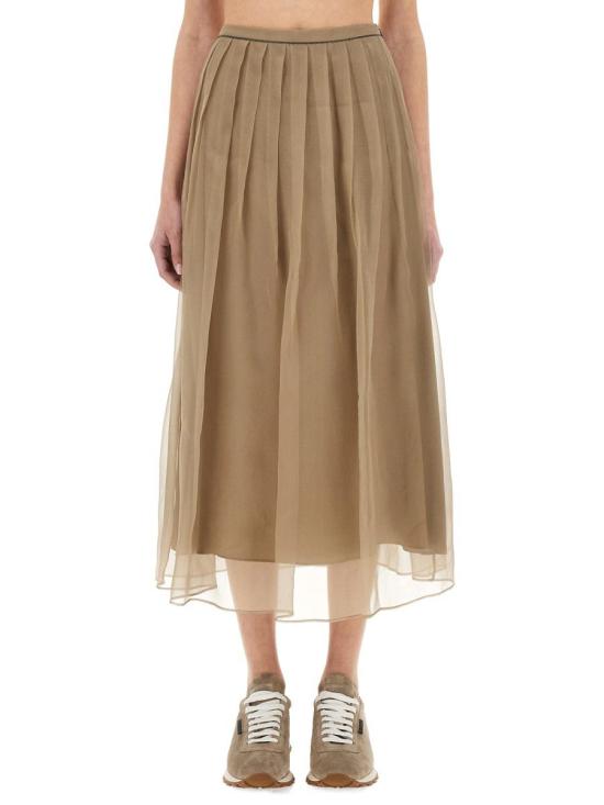 25SS 브루넬로 쿠치넬리 롱 스커트 MF940G3375 C9447 Beige