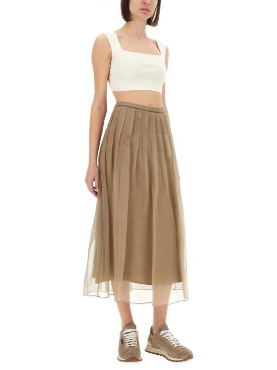 25SS 브루넬로 쿠치넬리 롱 스커트 MF940G3375 C9447 Beige - BRUNELLO CUCINELLI