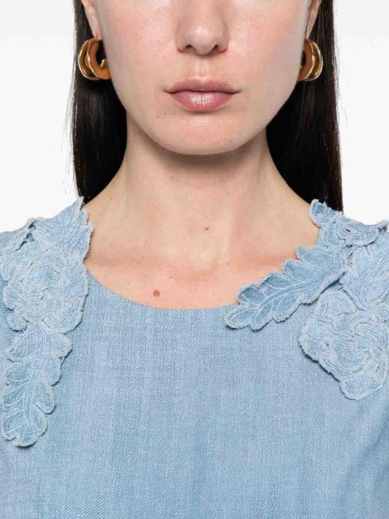  에르마노 설비노 미디 원피스 D462Q356LEMYS4217 Blue - ERMANNO SCERVINO