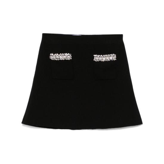 25SS 셀프 포트레이트 숏 스커트 RS25102SKBBLACK DOM