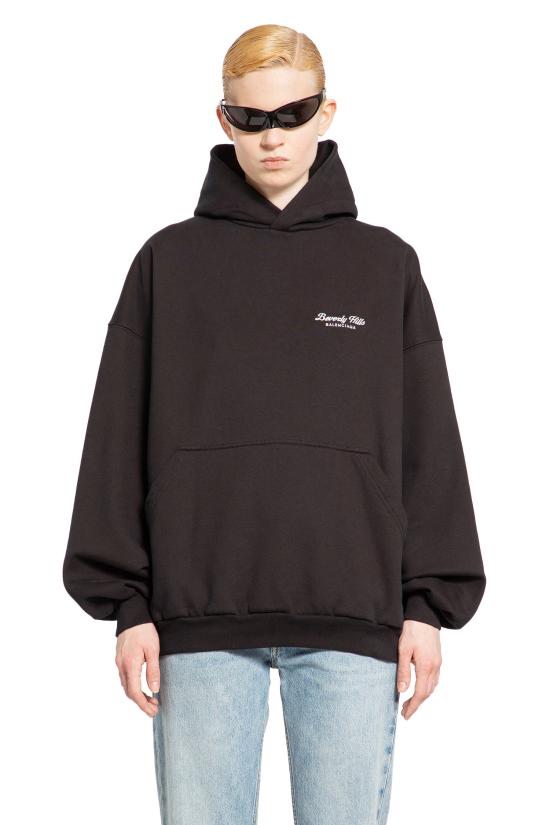  발렌시아가 후드 티셔츠 739024TQVS79034 Black - BALENCIAGA