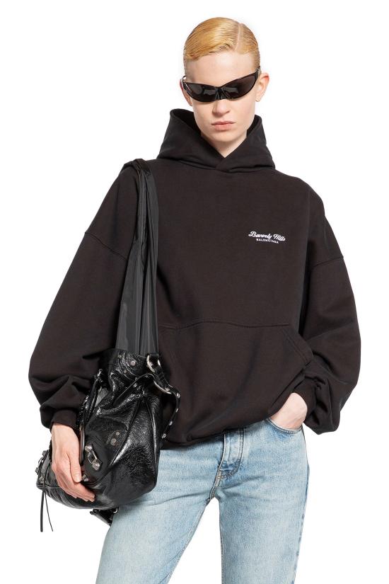  발렌시아가 후드 티셔츠 739024TQVS79034 Black - BALENCIAGA