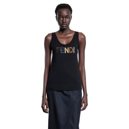  펜디 민소매 티셔츠 FS9708AT2DF0GME Black