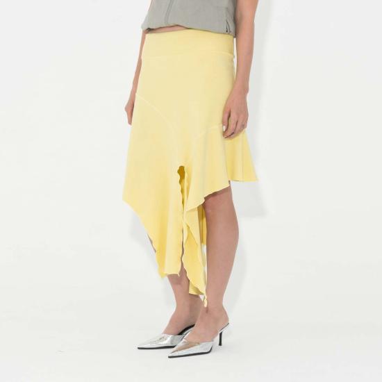  아서 미디 스커트 저지 드레이프 스커트 시트론 - ARTHUR