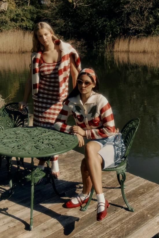  하우스오브써니 롱 원피스 하우스 오브 서니 더 피크닉 호크니 드레스 레드 체크 - HOUSE OF SUNNY